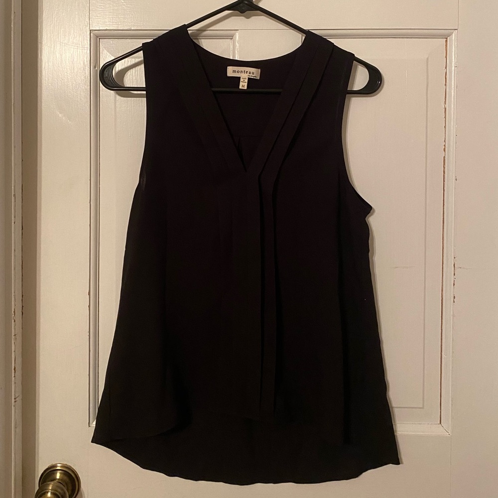Black Tank Blouse sz Medium - Monteau